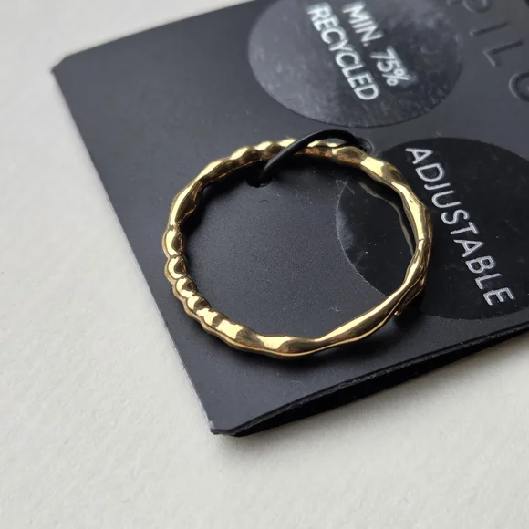 Pilgrim Adjustable Textured Gold Tone Rings Set - Picture 6 of 7